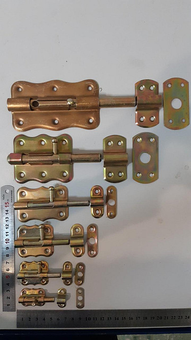 Засув круглий в жовтому оцинку  40мм "P-o" Київ - фото 2