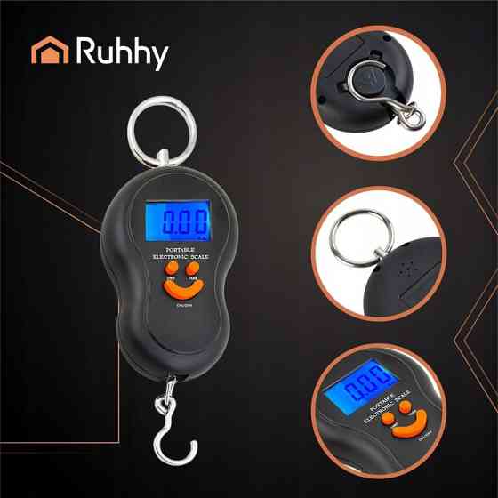 Ваги ручні з гачком до 50 кг Ruhhy (26103) Батарейки 2хААА Нововолинськ