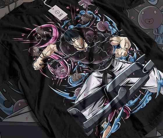 Футболка аниме Магическая битва оверсайз (S/M/L) Черний AnimeJ1016 Днепр