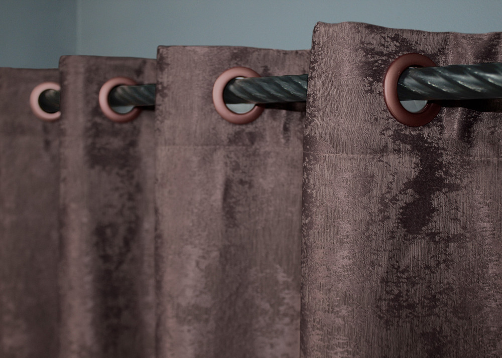 Комплект штор на люверсах VR-Textil Жаккард Sultan XO № 1681ш 150х250 см 2 шт Бурый (37-0197) Киев - изображение 6