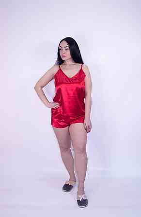 Пижама женская атласная Красный XL Харьков