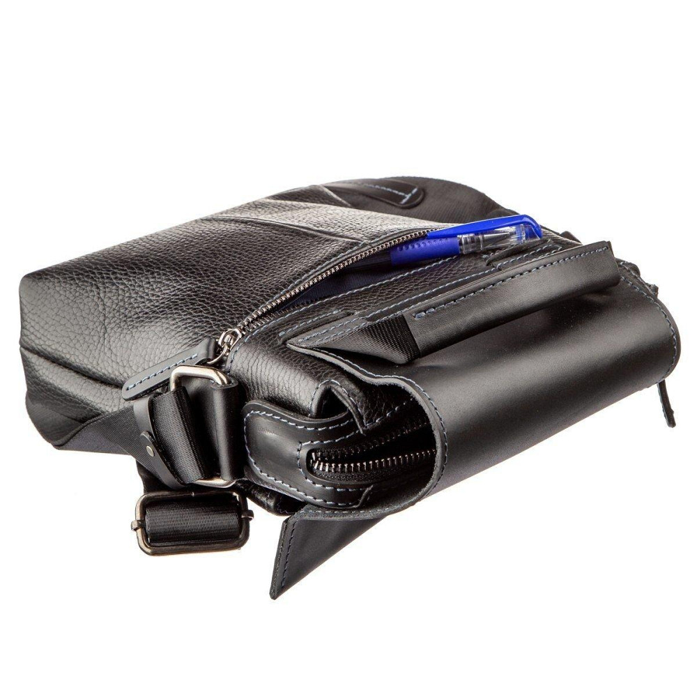 Сумка чоловіча комбо SHVIGEL 11174 шкіряна Чорна Київ - фото 7