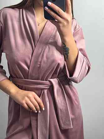 Халат жіночий велюровий під пояс Рожева пудра M Харків