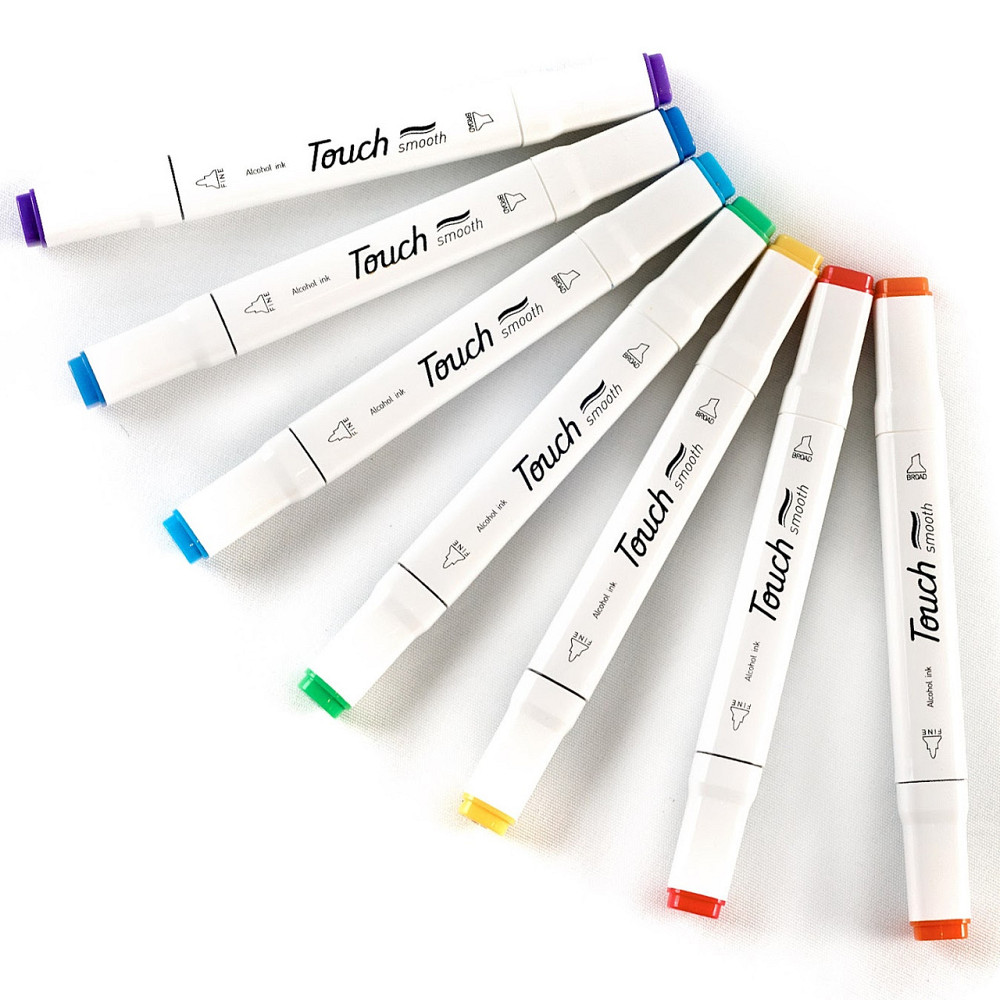 Набор спиртовых маркеров двусторонних Touch Smooth для рисования 40 штук+Подставка канцелярская розовая Каменец-Подольский - изображение 4