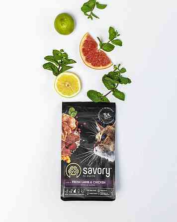 Сухий корм Сейвори Savory Adult Cat Steril Fresh Lamb & Chicken, 8 кг Винница