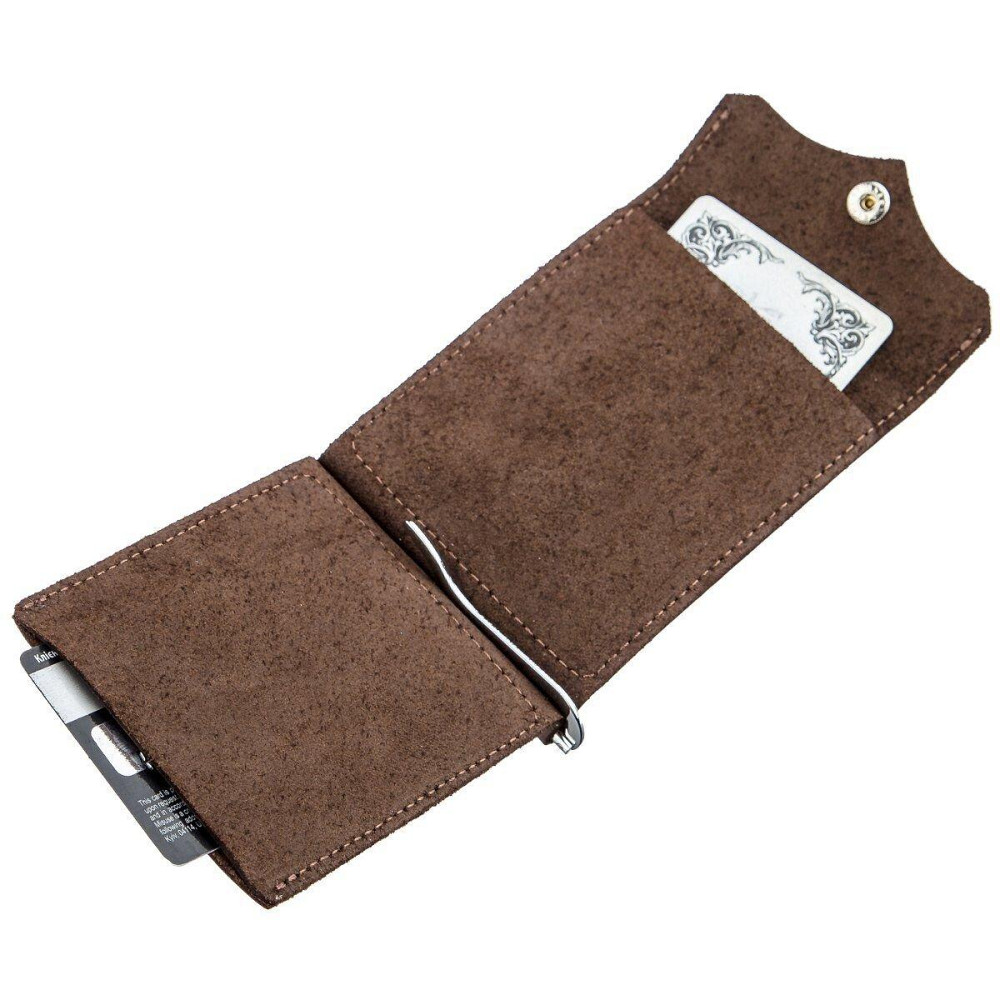 Солидный кожаный зажим для денег GRANDE PELLE 11197 Коричневый Киев - изображение 5