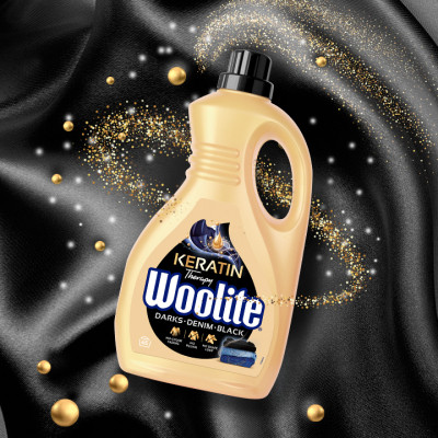 Гель для стирки Woolite Для черных, темных и джинсовых тканей С кератином 2.7 л (5900627090482) Винница - изображение 3