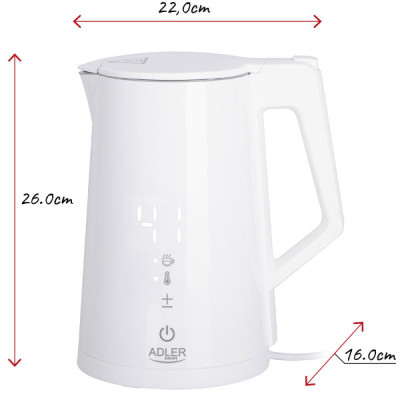 Електрочайник Adler AD 1345 white Вінниця - фото 11