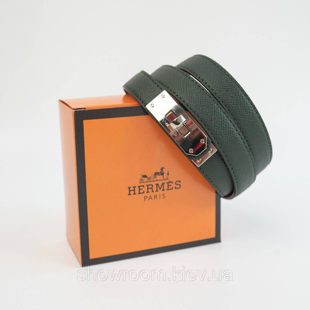 Жіночий ремінь шкіряний Hermes Гермес (280-2) зелений Київ - фото 1