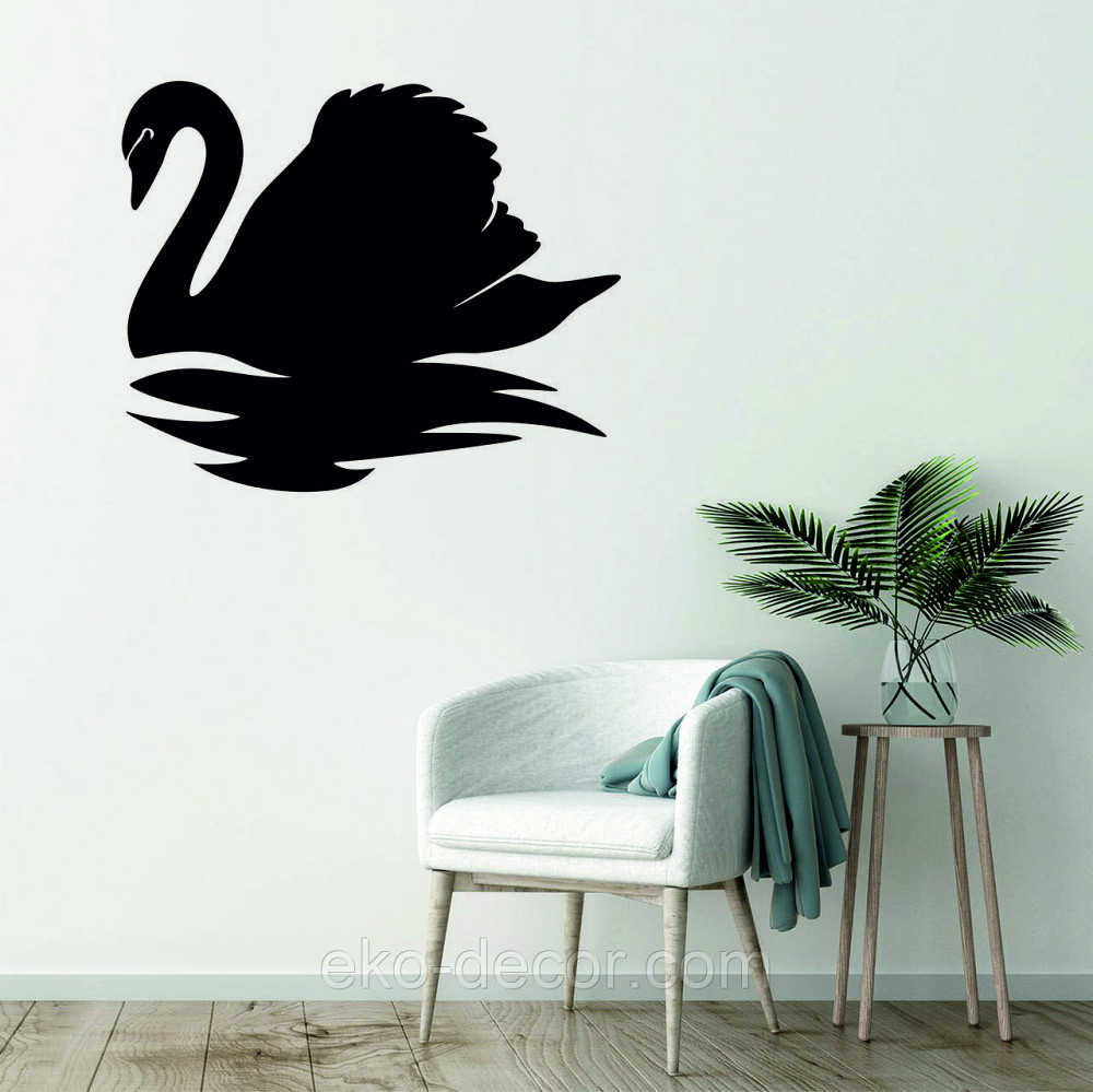 Декоративне настінне Панно «Лебідь», Декор на стіну 70*57 см, Чорний Київ - фото 3