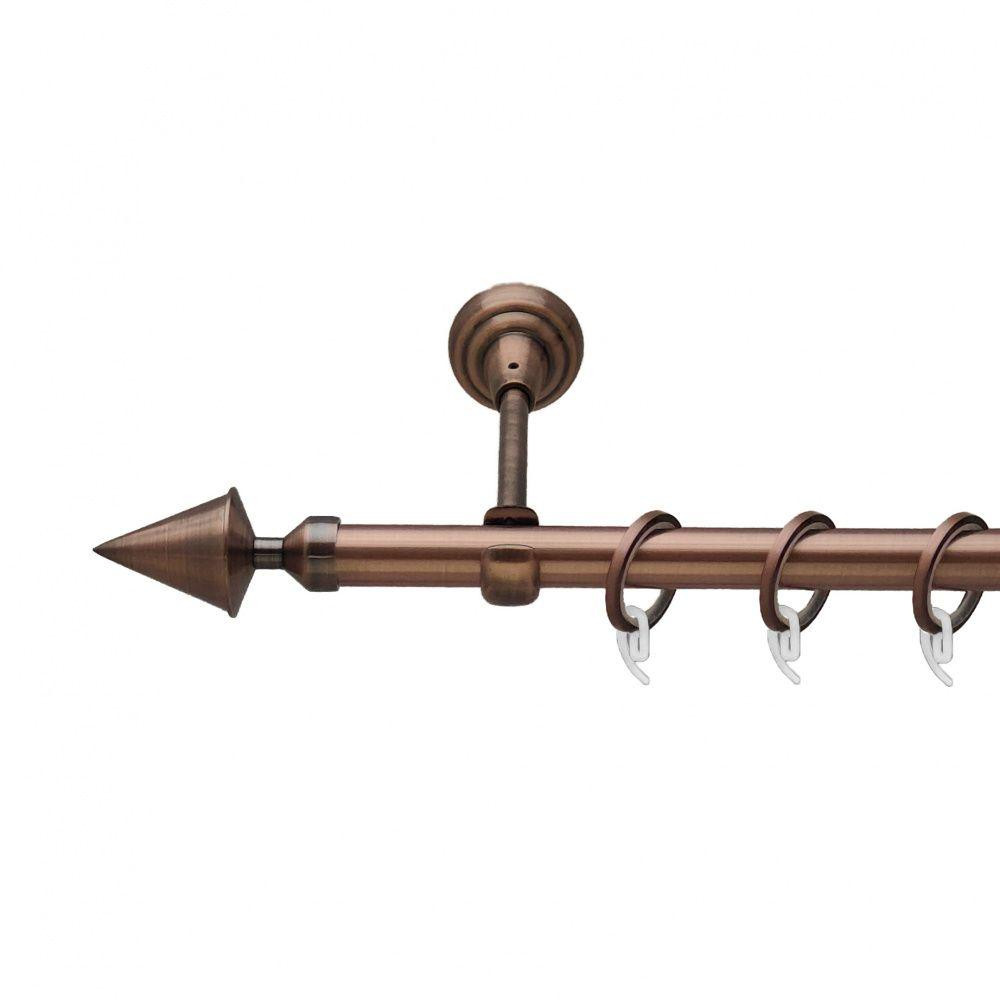 Карниз Orvit Фіорі металевий однорядний відкритий гладка труба кільце фасонне металеве  Мідь 19 мм 200 см (00-00011918) Львів - фото 1