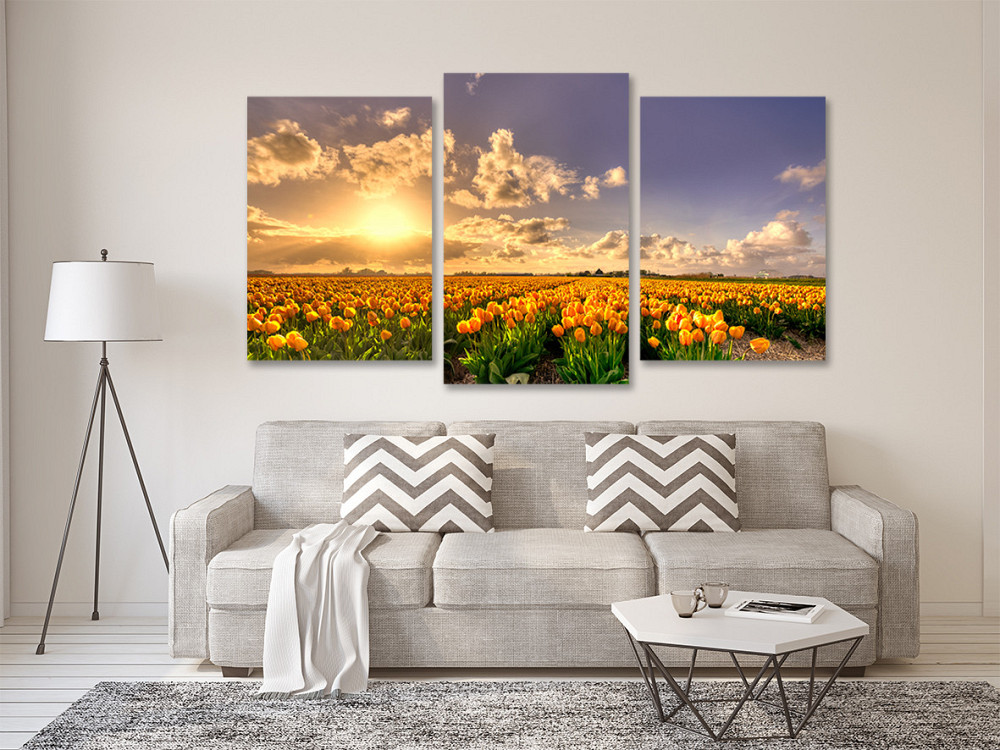 Модульна картина у вітальню/ спальню Жовті тюльпани  Art-572_3 100x150 см Київ - фото 2