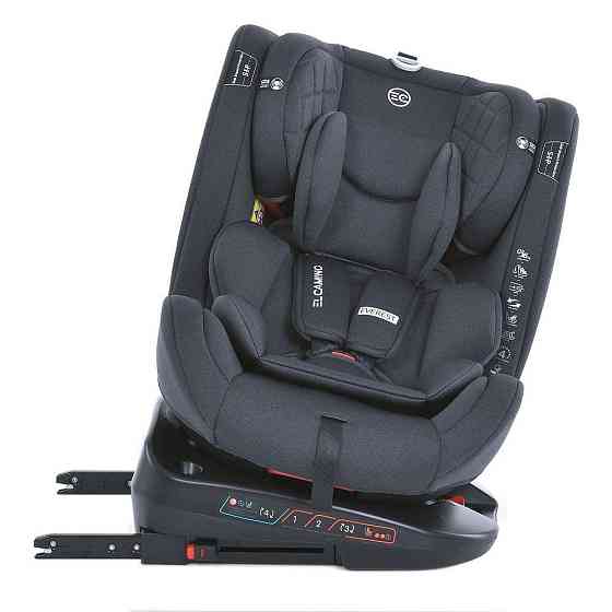 Автокрісло дитяче El Camino EVEREST Dark Gray 0-36кг 5-точкові ремені безпеки ISOFIX 360º Темно-сіре (ME 1114) Чернігів