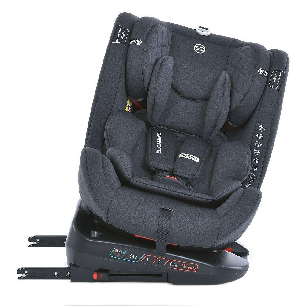 Автокрісло дитяче El Camino EVEREST Dark Gray 0-36кг 5-точкові ремені безпеки ISOFIX 360º Темно-сіре (ME 1114) Чернігів - фото 6