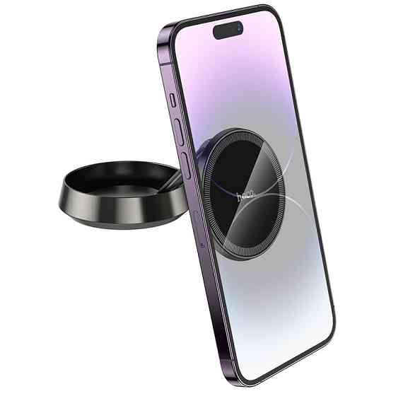 Автотримач для телефона HOCO H83 Metal ring magnetic car holder(center console) metal grey Киев