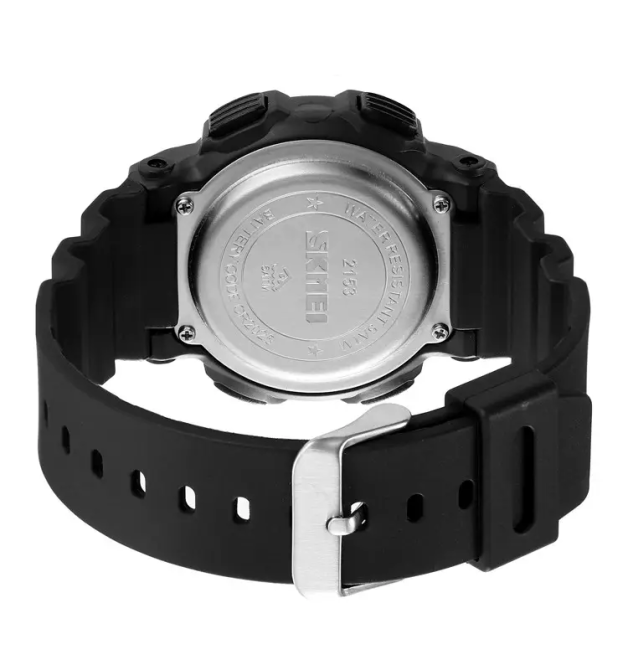 Чоловічий спортивний годинник Skmei 2153 (Чорний з білим циферблатом) Вінниця - фото 9