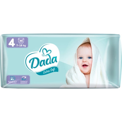 Подгузники Dada Extra Soft 4 (7-18 кг) 46 шт (4823071646436_4820174980825) Винница - изображение 1