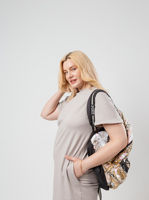 Летнее платье с карманами Nirvana батал 50-52, Серый Киев - изображение 2