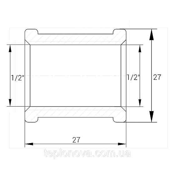 Муфта 1/2″ВВ никелированная NM331L OPTIMUM Черновцы