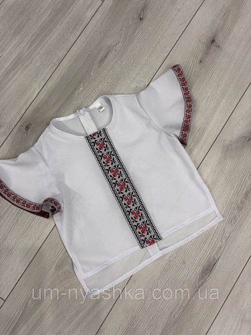 Гарна шкільна блузка з коротким рукавом 122-140 Кривий Ріг - фото 1