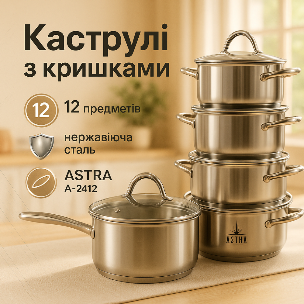 Якісний набір каструль, Набір високих каструль, Набір великих каструль вищої якості TS-87 Львів - фото 19