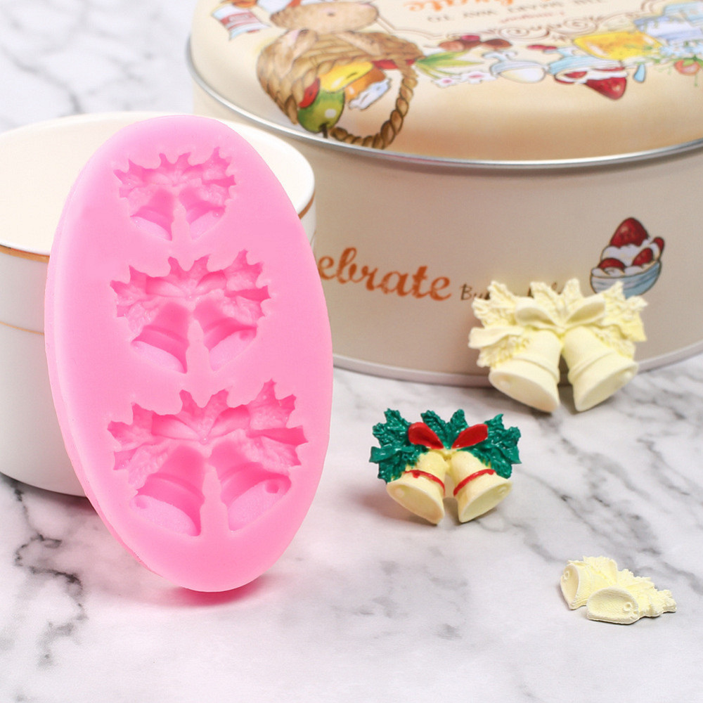 Молд новогодний Колокольчики 88 на 50 мм розовый Киев - изображение 3