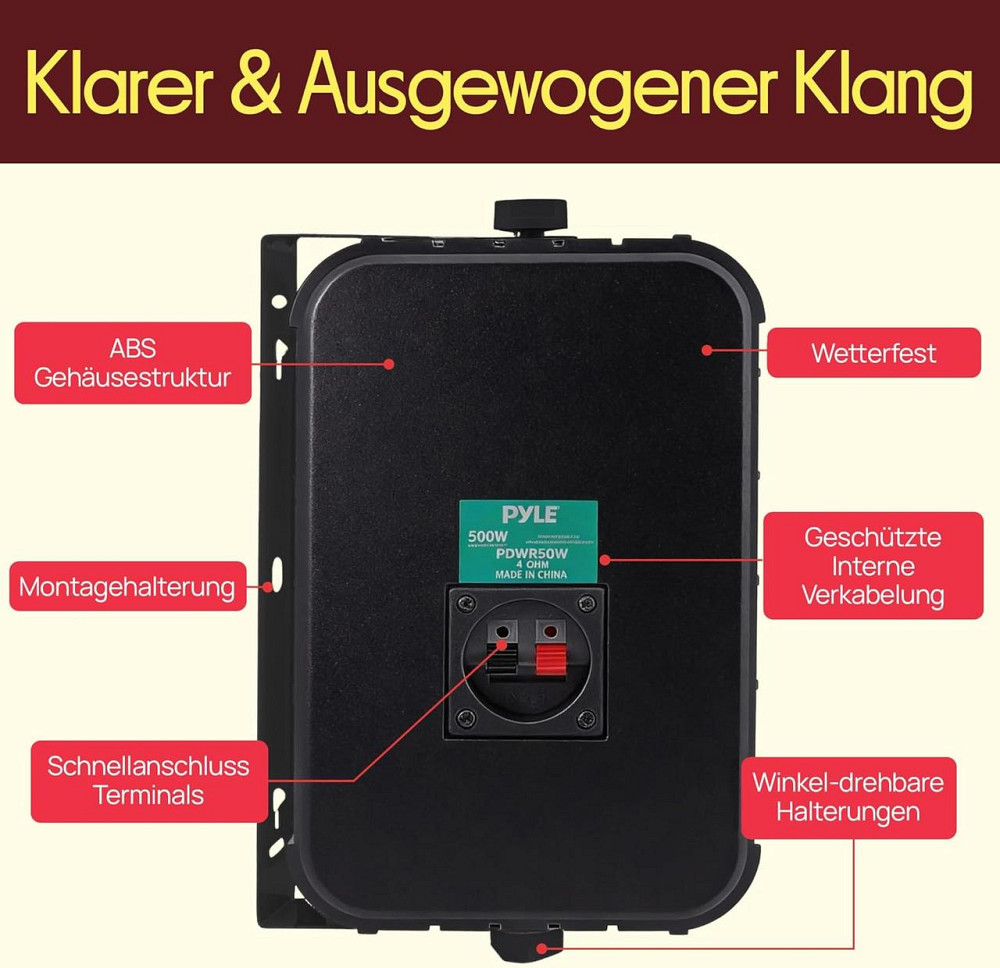 Акустическая система Pyle PDWR50B черный 6.5