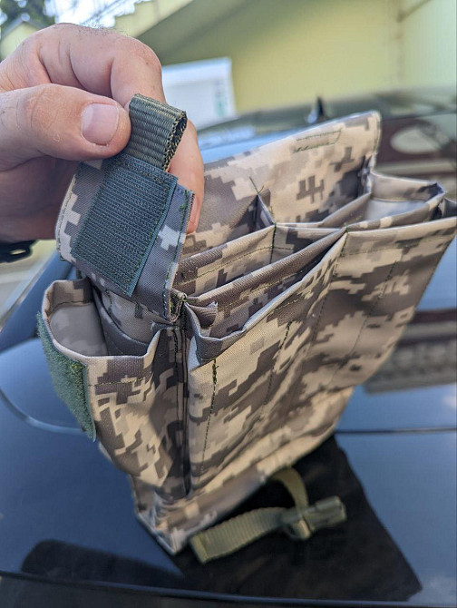 Підсумок подвійний для РПК та АК з кріпленням моллі (Molle), підсумок на 4 магазини на пояс рпс пікс Днепр - изображение 9