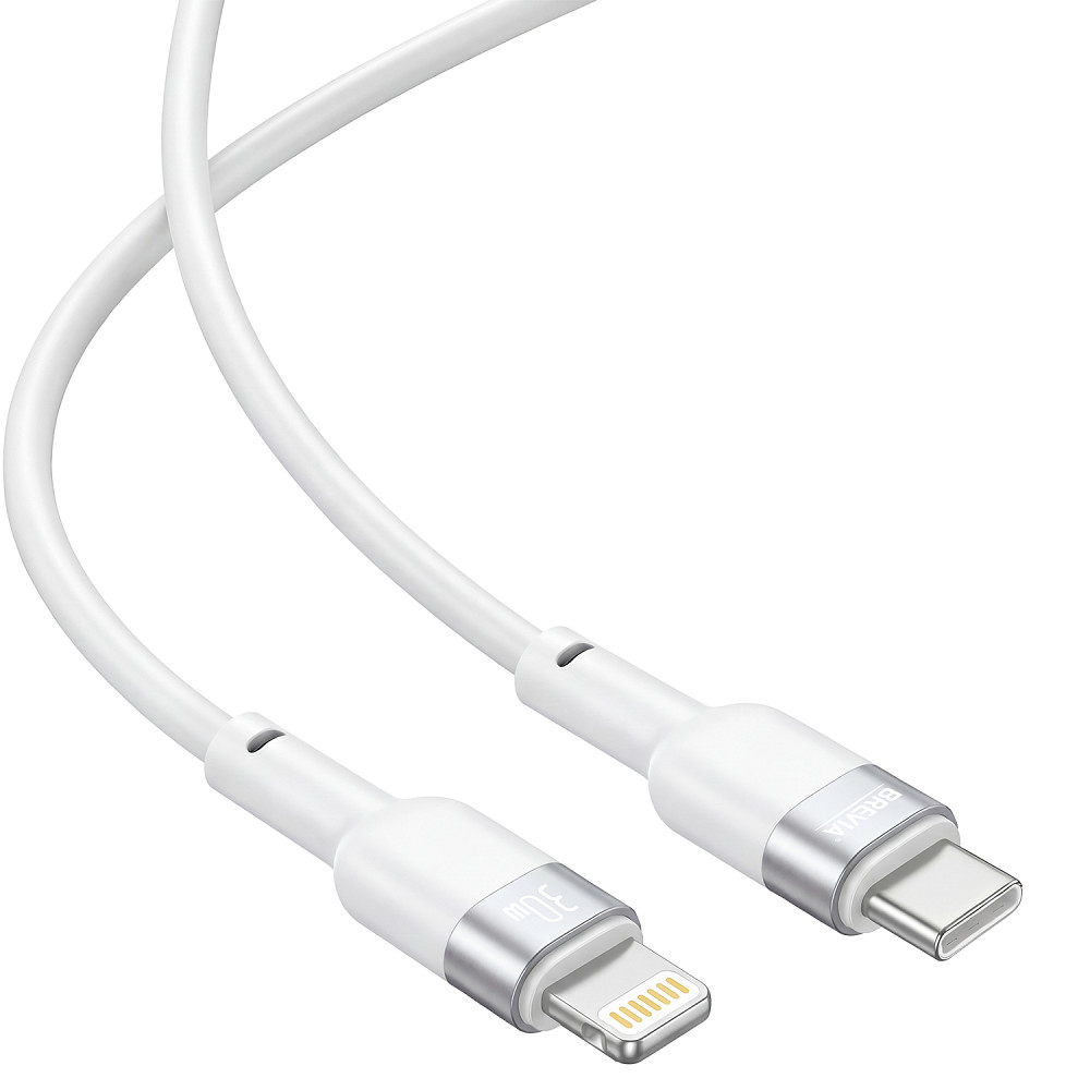 Кабель Brevia Type-C to Lightning 30W 1,2м, білий ZIP (52120WCLZ1) Львів - фото 3