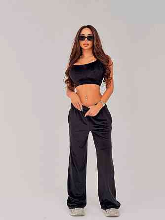 Жіночий стильний повсякденний велюровий костюм трійка Одеса