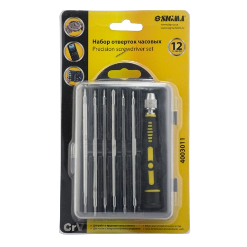Набір викруток годинникових  12в1 + кейс CrV SIGMA Житомир