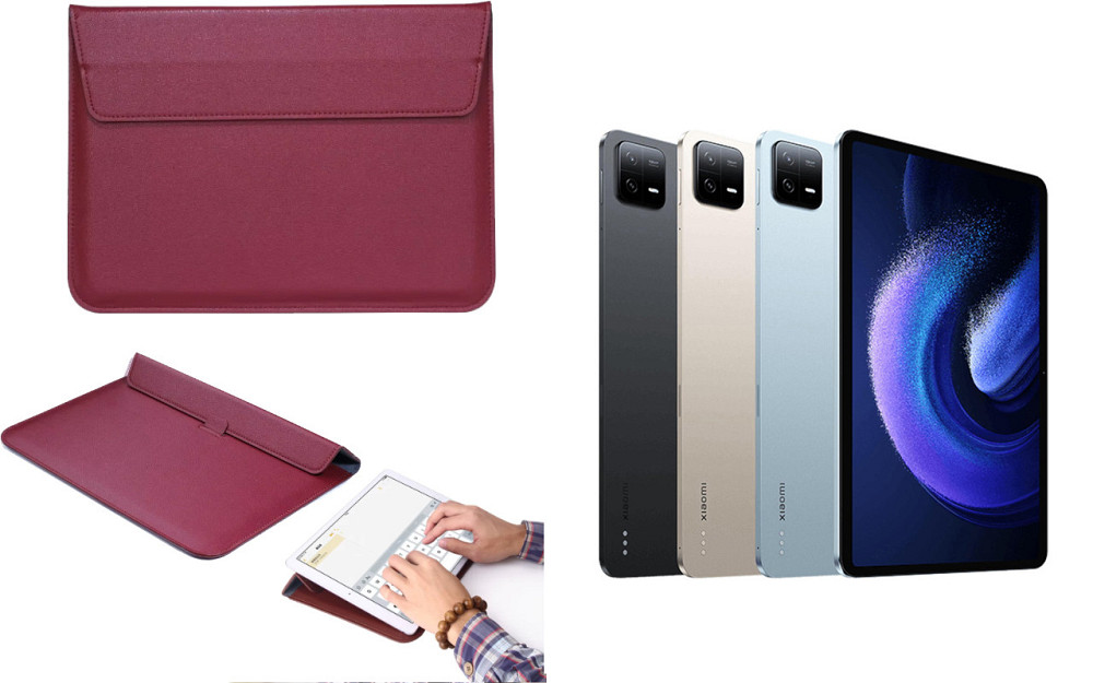 Чохол-конверт VitoCase для Xiaomi Pad 6, Pad 6 Pro, Pad 6S Pro, з функцією підставки для планшета Бордовий Київ - фото 1