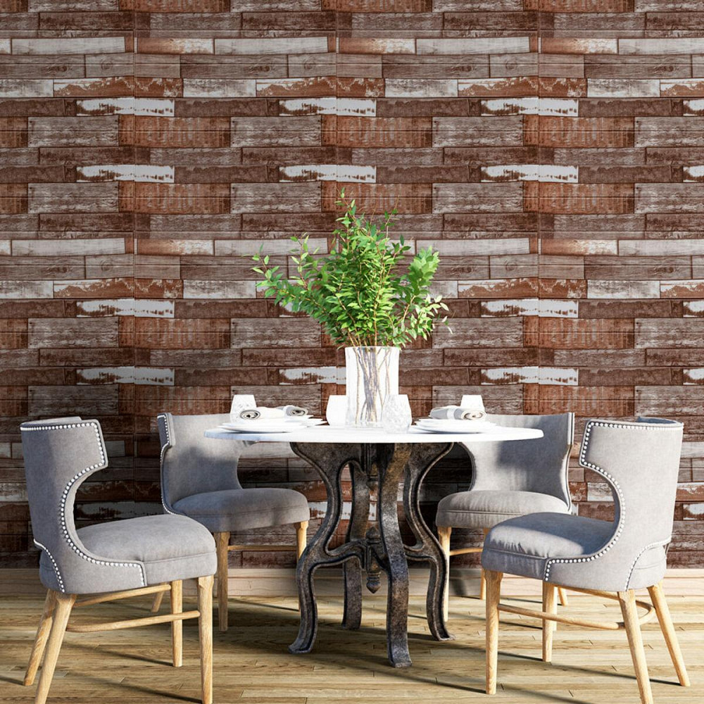 Самоклеющаяся декоративная 3D панель 700x700x5мм Коричневое дерево (049) SW-00000152 Днепр - изображение 5