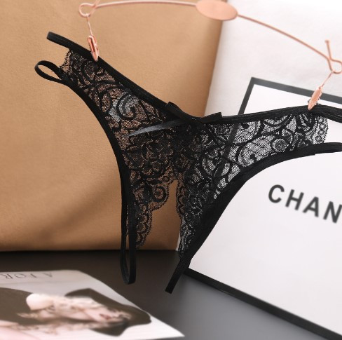 Еротичні труси жіночі з мереживом 42-46 чорний Київ - фото 1