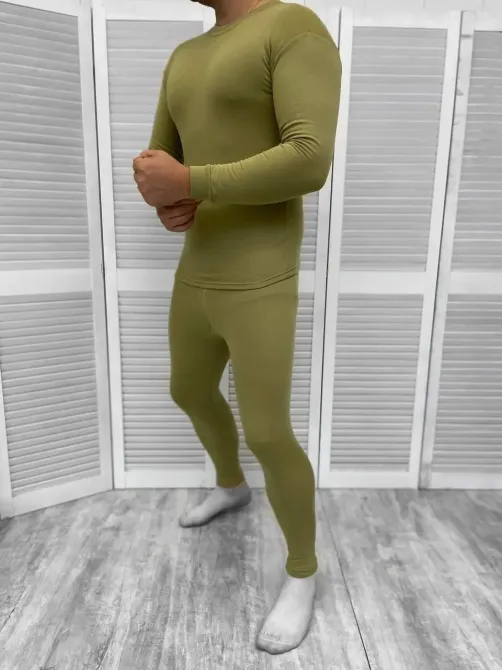 Щільна Чоловіча термобілизна на фліс теплозберігаючий комплект Кофта Легінси Одеса - фото 1