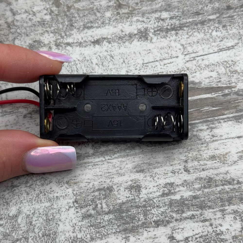 Бокс для батареек 2×AAA с проводами, пластиковый держатель 3В для Arduino и DIY-проектов Киев - изображение 2