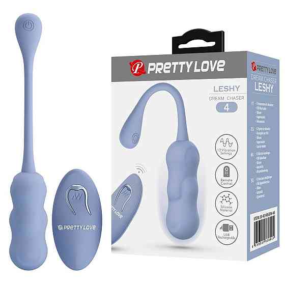 Виброяйцо вагинальное Pretty Love Leshy с пультом, голубое, 18.6 х 2.8 см Sex Aura Киев