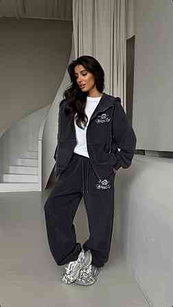 Женский теплый повседневный костюм двойка: кофта и брюки из турецкого двустороннего флиса Одесса