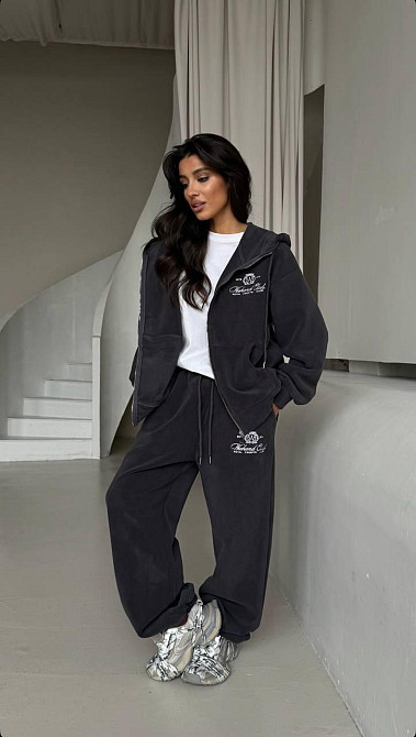 Женский теплый повседневный костюм двойка: кофта и брюки из турецкого двустороннего флиса Одесса - изображение 3