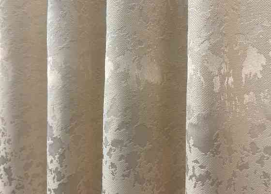 Комплект коротких штор VR-Textil Льон мармур Pavliani VO № 1713ш айворі 130х170 см 2 шт (35-0339) Київ