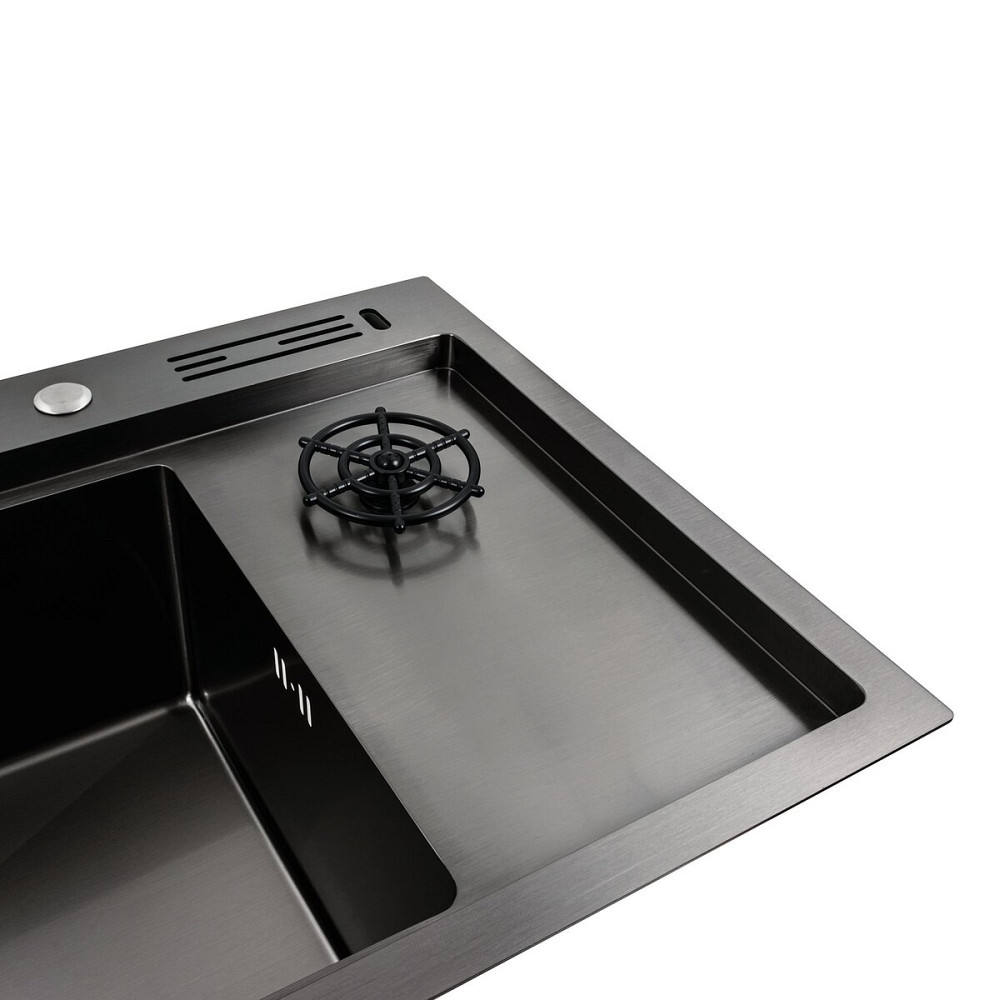 PLATINUM Кухонна мийка чорна PVD 78*46 Platinum Handmade Киев - изображение 8