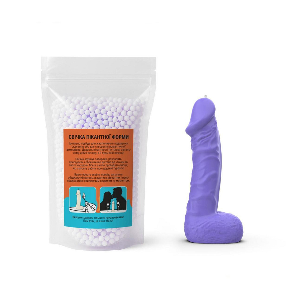 Свічка у формі члена Чистий Кайф MEDIUM Violet Sex Aura Київ - фото 4