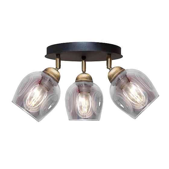 Светильник потолочный MSK Electric Enigma поворотный под три лампы на круглой основе PL 20241-3R BK Одесса