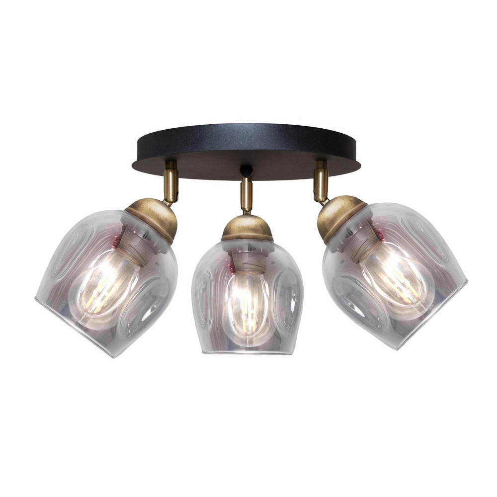 Светильник потолочный MSK Electric Enigma поворотный под три лампы на круглой основе PL 20241-3R BK Одесса - изображение 1