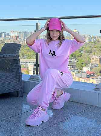 Жіночий легкий спортивний костюм із футболкою "Amante" |  Норма та батал Рожевий, 54-56 Київ