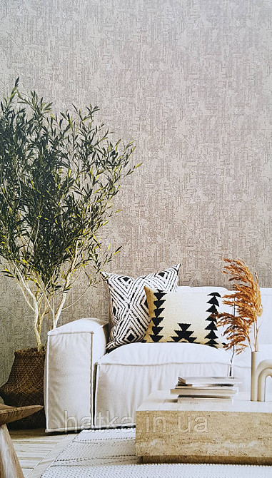 Шпалери вінілові на флізеліні AdaWall Omega1.06х10 під штукатурку кора дерева щільні коричневі глянець 23212-4 Київ - фото 1