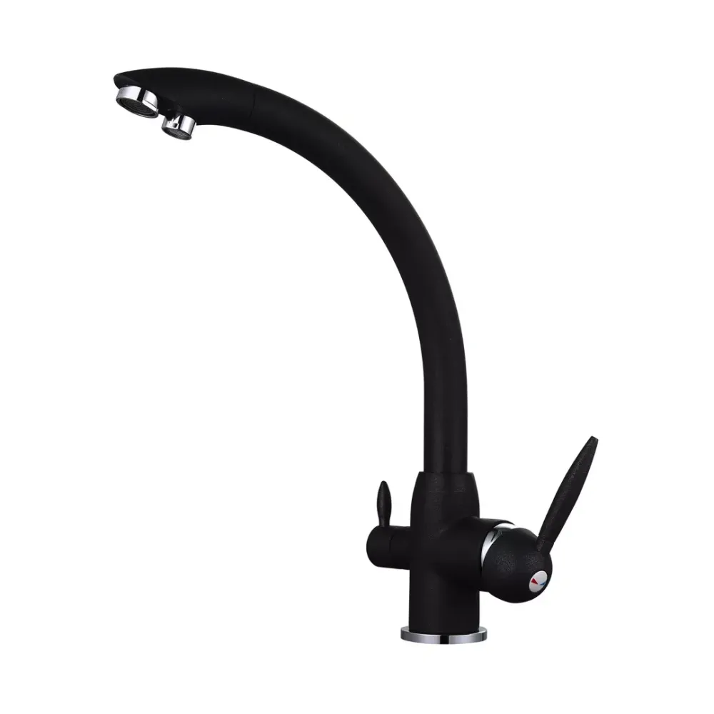 Змішувач для кухні з підключенням до фільтру Frap F4399-7, чорний Київ - фото 1