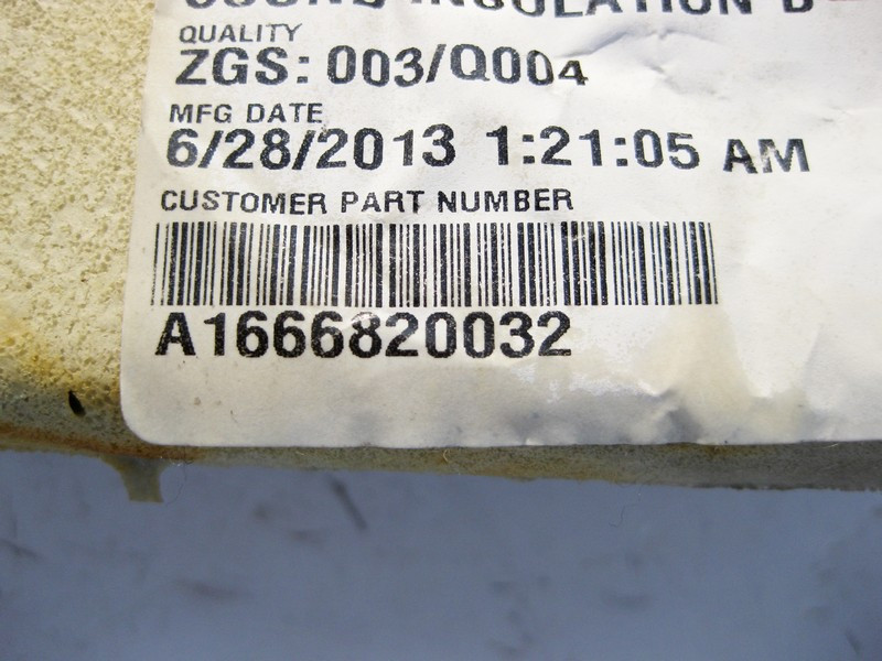 Mercedes-Benz  A1666820032 Шумоізоляція лівої стійки 'B' знизу ML GLE W166 GL GLS X166 Одесса - изображение 3