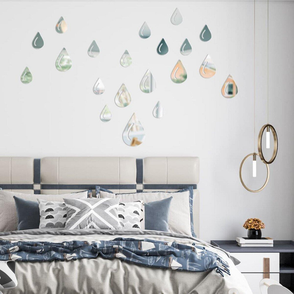 Декор дзеркальний самоклеючий Краплі сріблясті, 20 шт Київ - фото 5