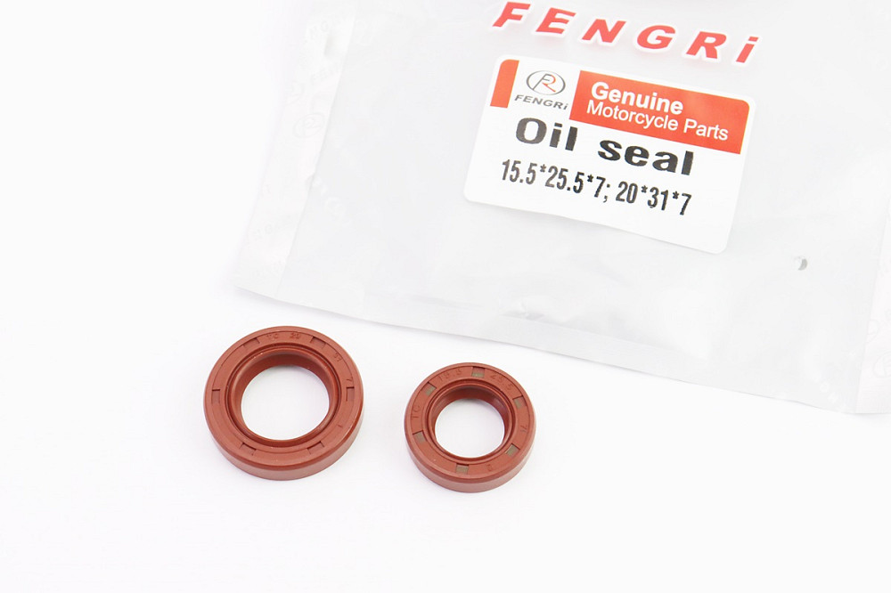 Сальники к-кт 2шт (15,5x25,5x7; 20x31x7) коленвала, Honda DIO AF27/34, коричневі, від 20шт -20% Київ - фото 1